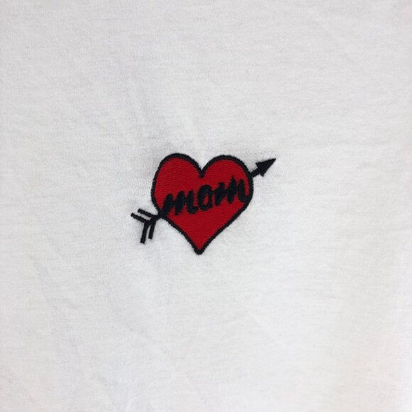 Halogen Womens T Shirt Top Mom Heart Arrow Crew Neck Short Sleeve White M - Picture 2 of 5